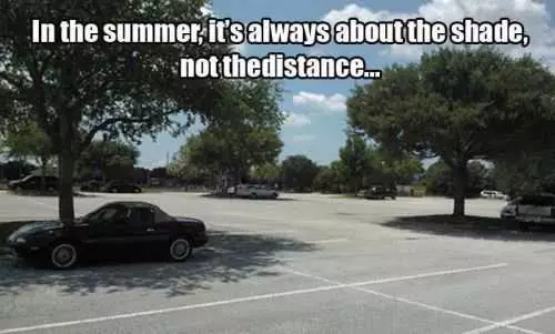Where To Park During Summer. Parking In The Summer Is All About Shade Not Distance