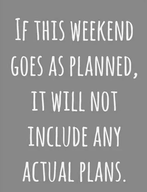 If This Weekend Goes As Planned Funny Quote