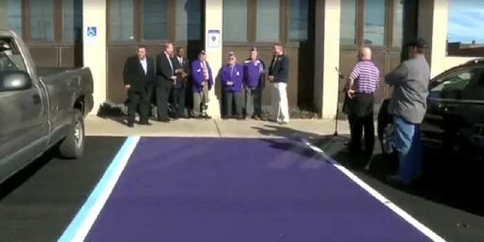 Town In Ohio Creates Purple Parking Spaces For Wounded Vets Pics