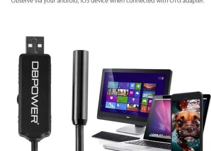 Dbpower 2 Million Pixels Cmos 5M Usb Waterproof Hd 6Led Borescope Endoscope Pictures 004