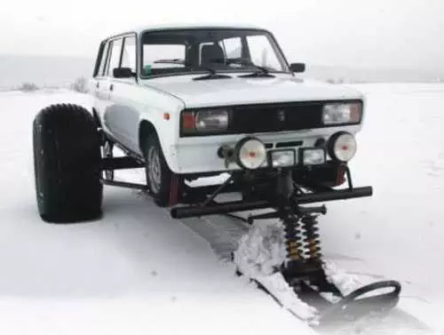 Car Snowmobile Thing  Meet The Snowfootcar Conversion Pictures