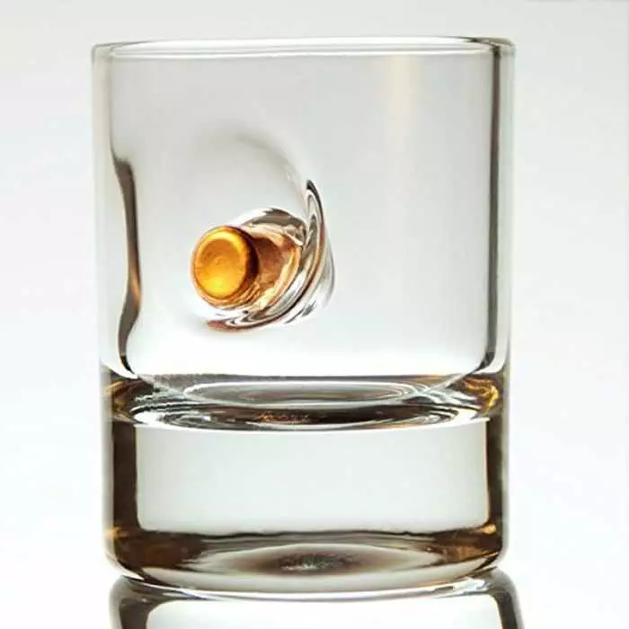 Meet The Bulletproof Shot Glass  Handmade Shot Glass With Real Bullets Pictures 001