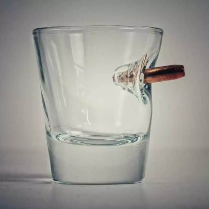 Meet The Bulletproof Shot Glass  Handmade Shot Glass With Real Bullets Pictures 003