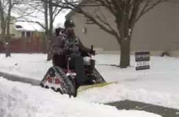 Veteran Turns His Wheelchair Into A Snow Plow  Then Plows The Entire Neighborhood Video Featured