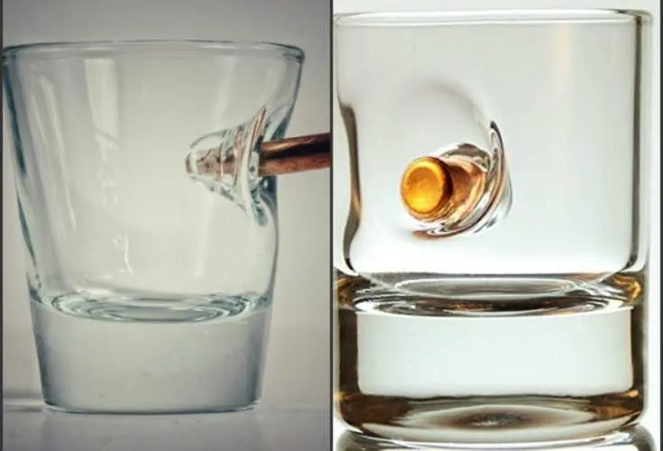 Bulletproof Shot Glass  Handmade Shot Glass Made With Real Bullets