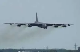 B52 Stratofortress Low And Fast Flyby Featured