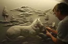 Pretty Amazing Drywall Art  Meet Bernie Mitchell Videos Featured