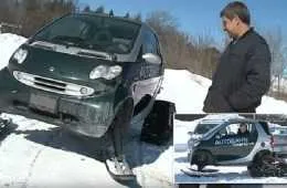 This Canadian Turned A Smart Car Into A Snowmobile Featured