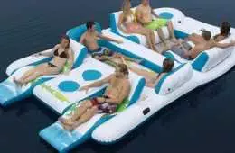 Tropical Tahiti 8 Person Giant Floating Island Raft Featured