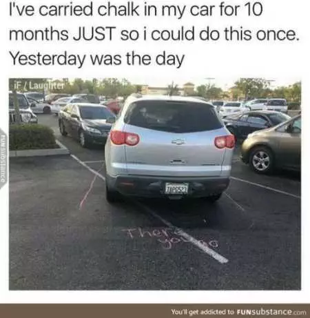 Writing In Parking Lot With Chalk