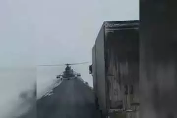This Military Helicopter Landed In The Middle Of The Road, In Kazakhstan  To Ask For Directions Featured