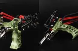 Assolar High Powered Stainless Steel Camo Hunting Slingshot Featured