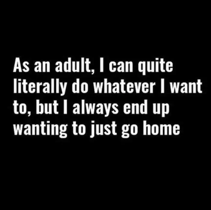 Adults Just Want To Go Home Quote
