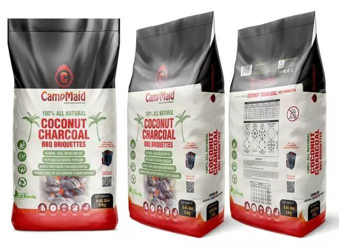 Campmaid Coconut Bbq Charcoal Official Product Packaging