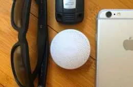 Bloom Portable Air Quality Monitor Lying On A Desk