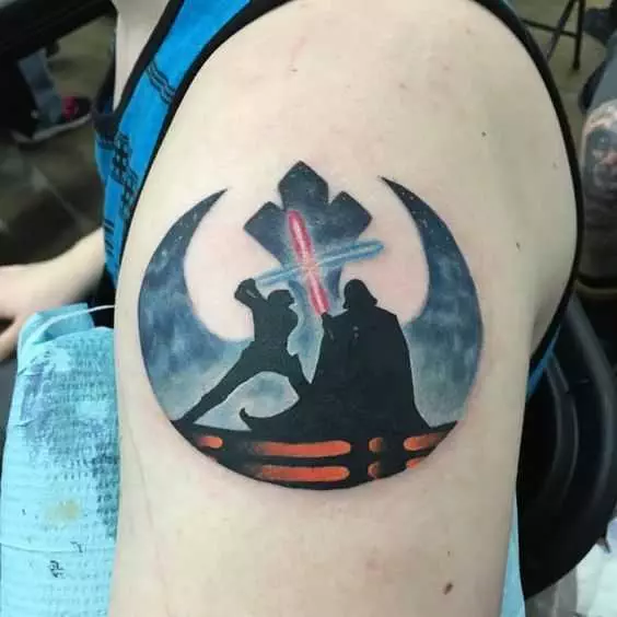 Best Star Wars Tattoos  Light Sabre Fight