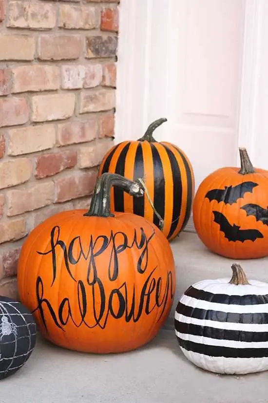 Diy Orangepaintedpumpkins