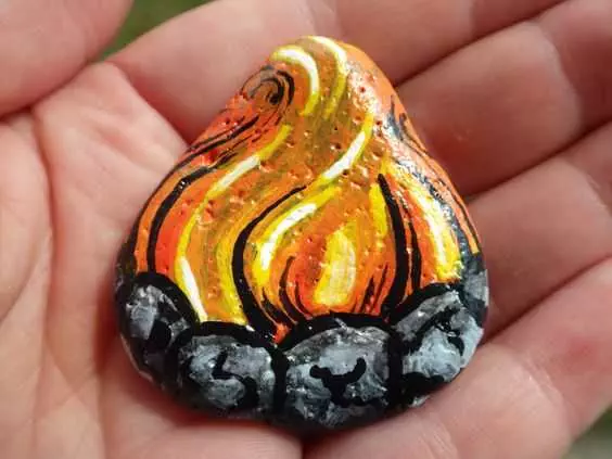 Fall Painted Rocks  Cozy Fire