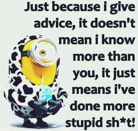 Funny Minion Quote About Snarky Advice Givers