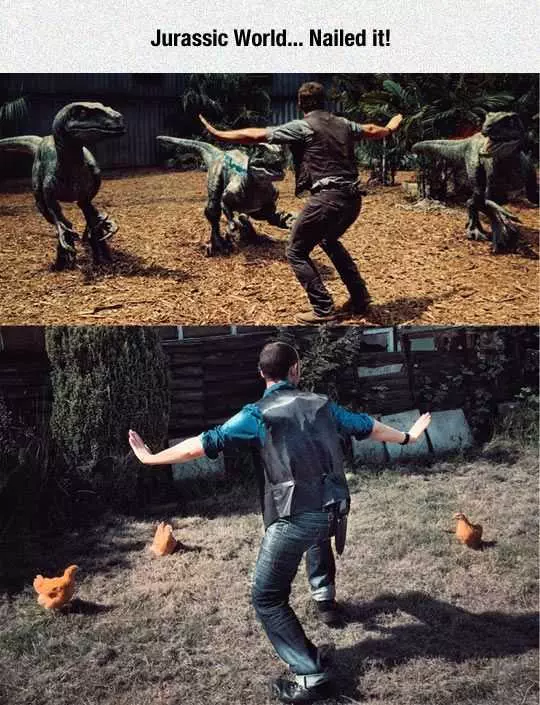 Funny Nailed It Meme  Jurassic Park Vs Chicken Park