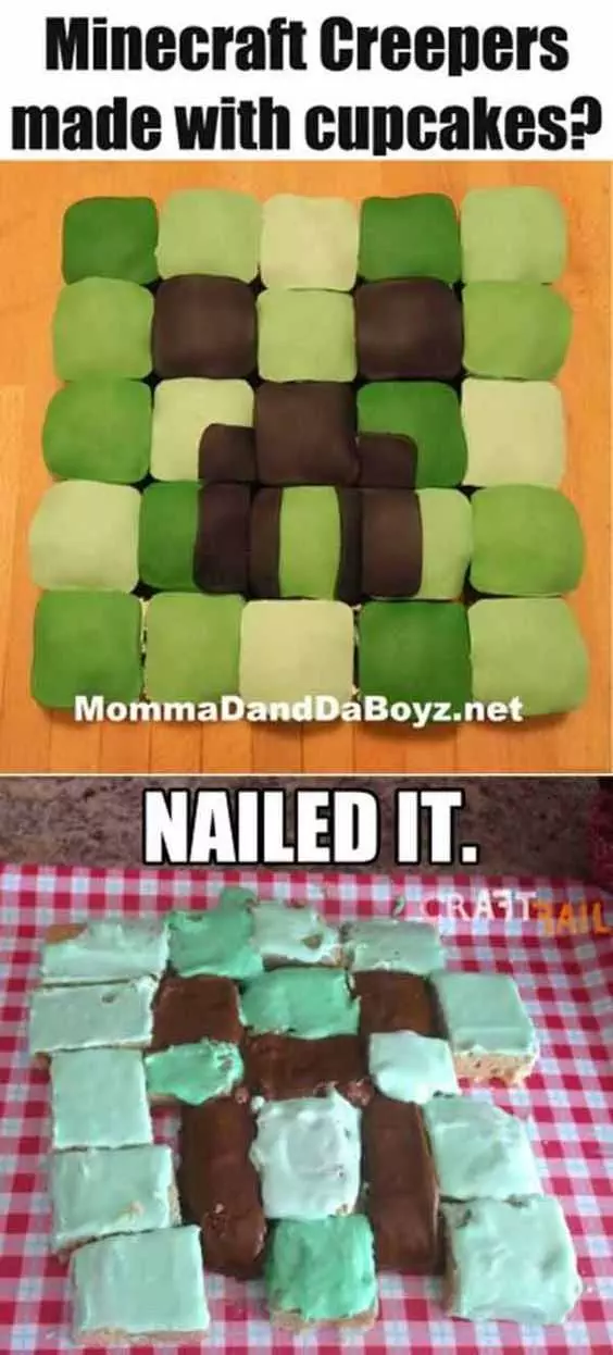 Funny Nailed It Meme  Minecraft Deserts Vs Minecraft Colors On Some Sort Of Pastries