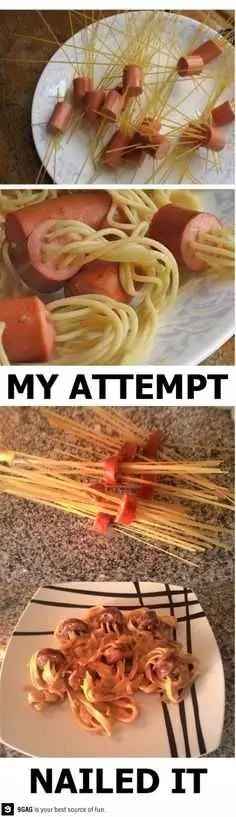 Funny Nailed It Meme  Spaghetti And Spaghe Don'T
