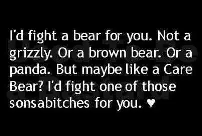 Hilarious Relationship Quotes  Fight A Bear For You