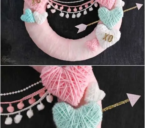 Craft Valentines Day Wrapped Yarn