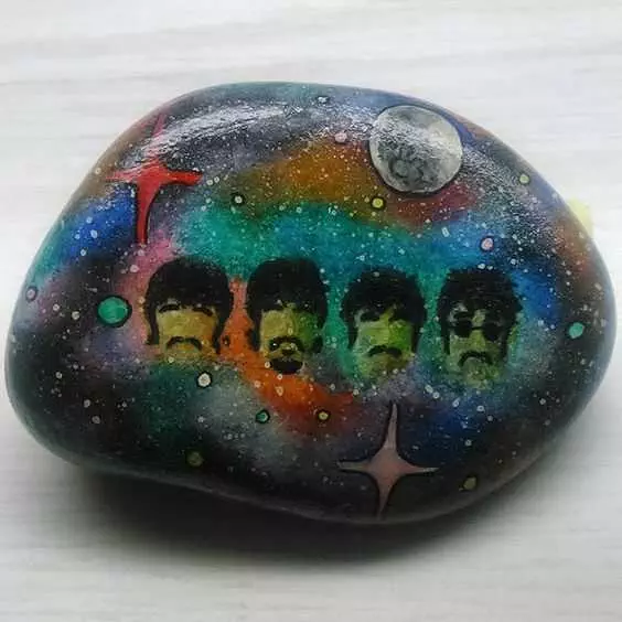 Painted Rock Idea Easy Beatles