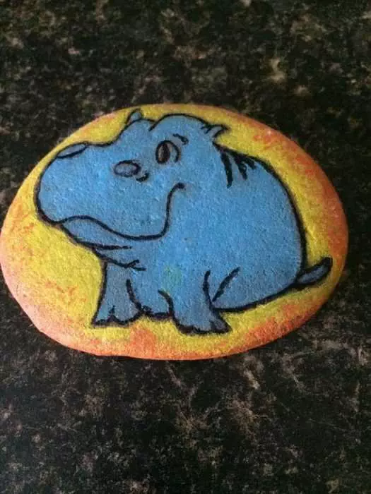 Painted Rock Idea Hippos