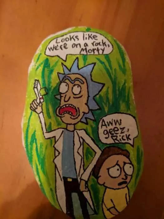 Painted Rock Idea Easy Rick And Morty Scenes