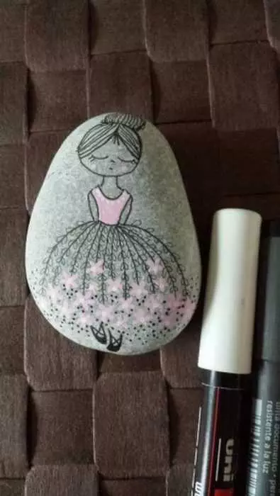 Painted Rock Design Easy Ballerina