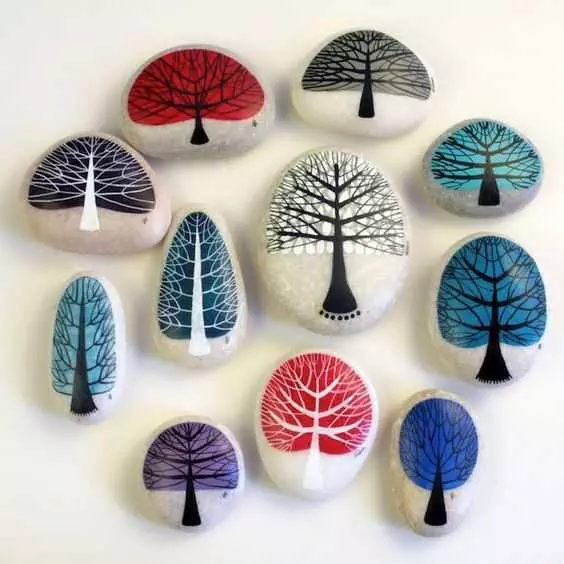 Painted Rock Idea Easy  Trees