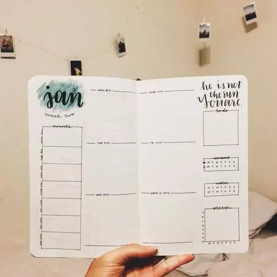 Organized Bullet Journal Weekly Layout Ideas