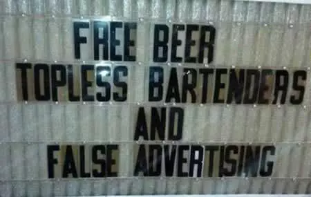 Funny Signs  False Advertising