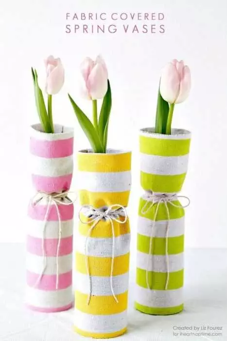 Charming Diy Spring Project Ideas  Fabric Covered Spring Vases
