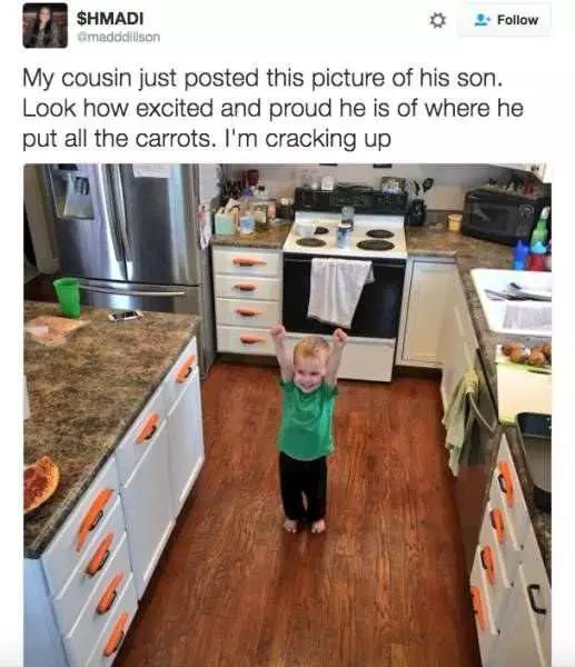 Funny Kid Pictures  Carrot Drawers