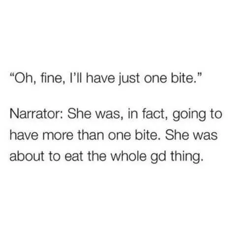 Short Snappy Funny Quotes  Just One Bite
