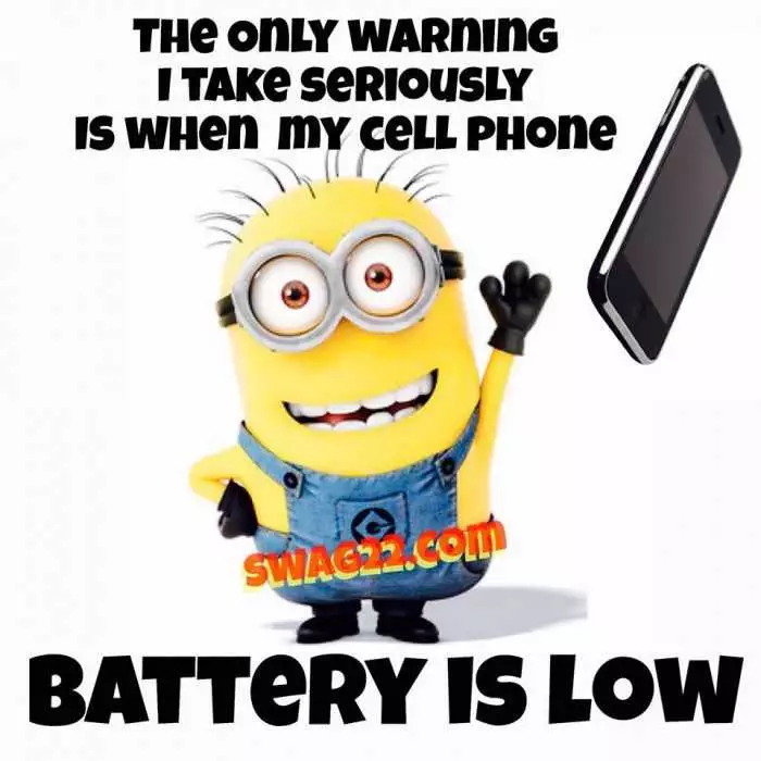 Sarcastic Minion Quote  Battery Low