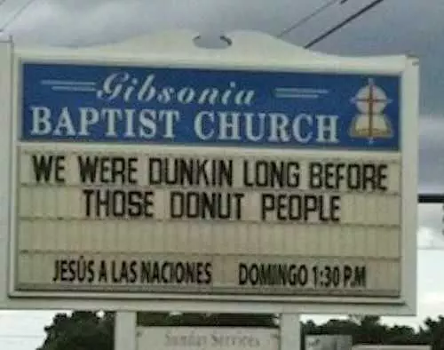 Funny Church Signs  Dunkin