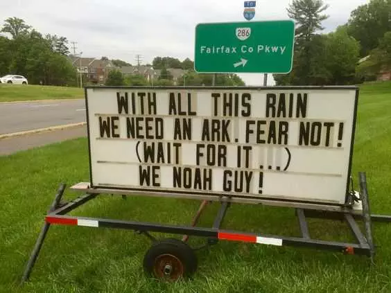 Funny Church Signs  Rain