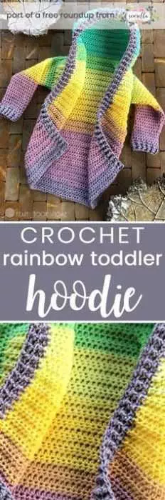 Rainbow Toddler Hoodie  Funny Crochet Patterns
