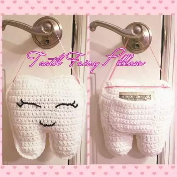 Funny Crochet Tooth Fairy Pillow