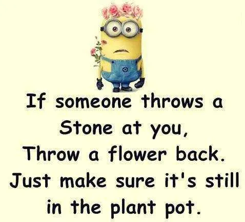 Minion Throw Flower Back