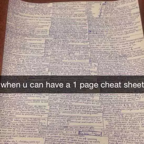 Funny 1 Page Cheat