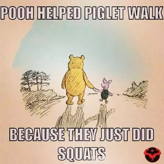 Meme Pooh Squats