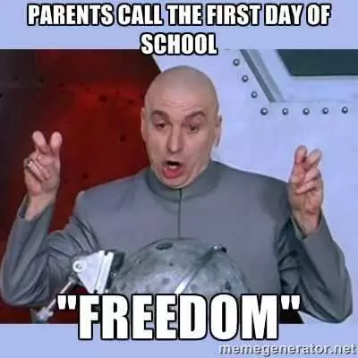 Meme Of Dr. Evil Captioned Parents Call The First Day Of School Freedom
