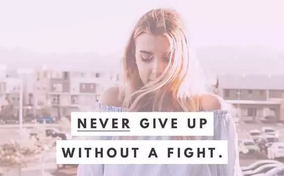 Quote Never Give Up Fight