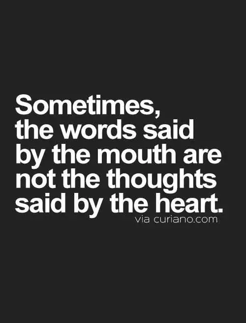 Quote Sometimes Words Heart