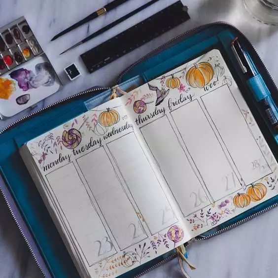 October Bullet Journal Week View